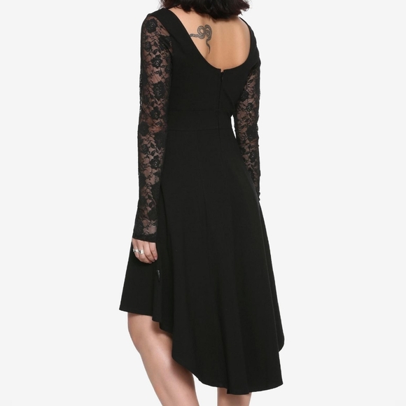 Tripp NYC Black Double Corset Hi Low Hem Dress Lace Medium Grunge - Picture 2 of 9